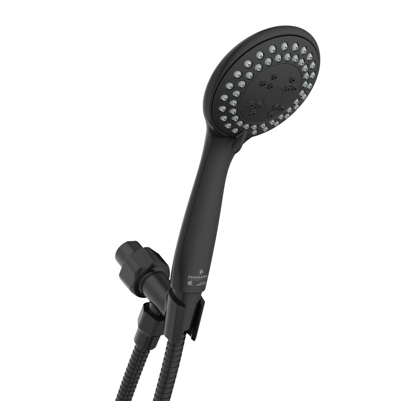 Matte Black Adjustable Handheld Shower Head with Stainless Steel Hose