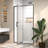 38"-42" W X 71" H Pivot Swing Framed Shower Door With 1/4" Tempered Clear Glass