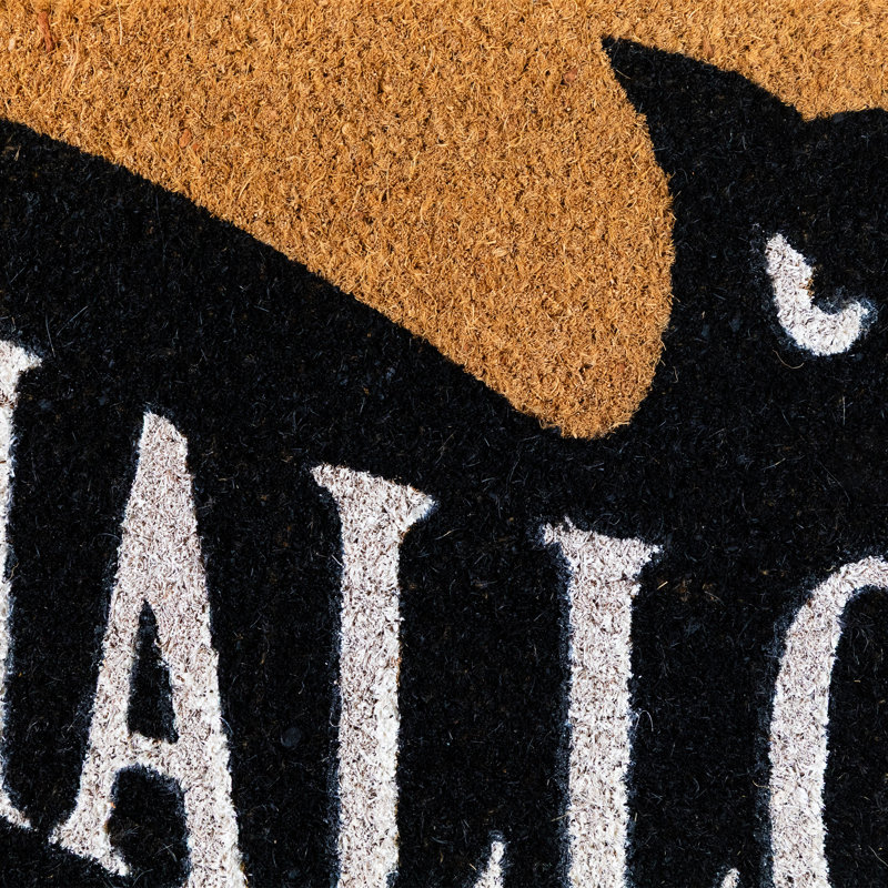 Paillasson Natural Halloween en forme de chauve-souris en forme de chauve-souris 18 po x 30 po