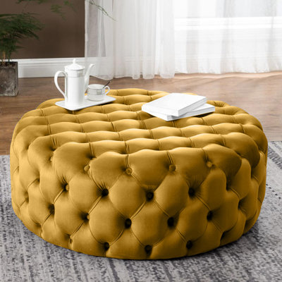 Crone 99cm Wide Tufted Round Ottoman