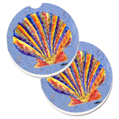 Ceramic Round 2 Piece Car Coaster Set