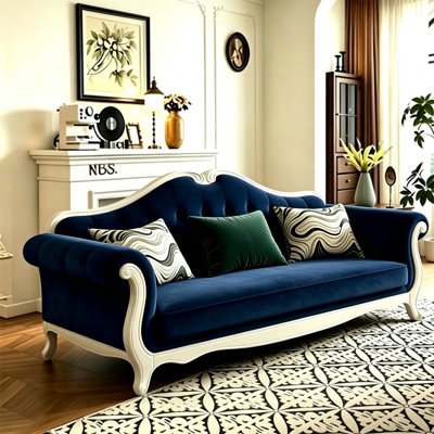 American-style light luxury fabric sofa.