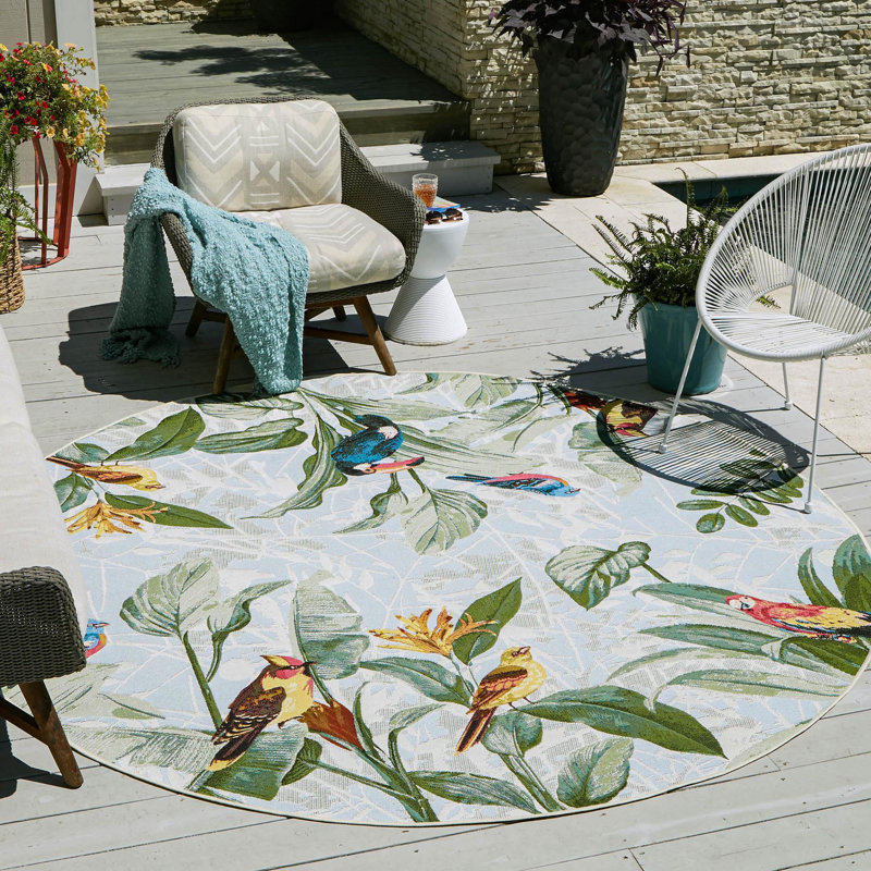 Tapis intérieur / extérieur Shar, Rond 7 pi 10 po