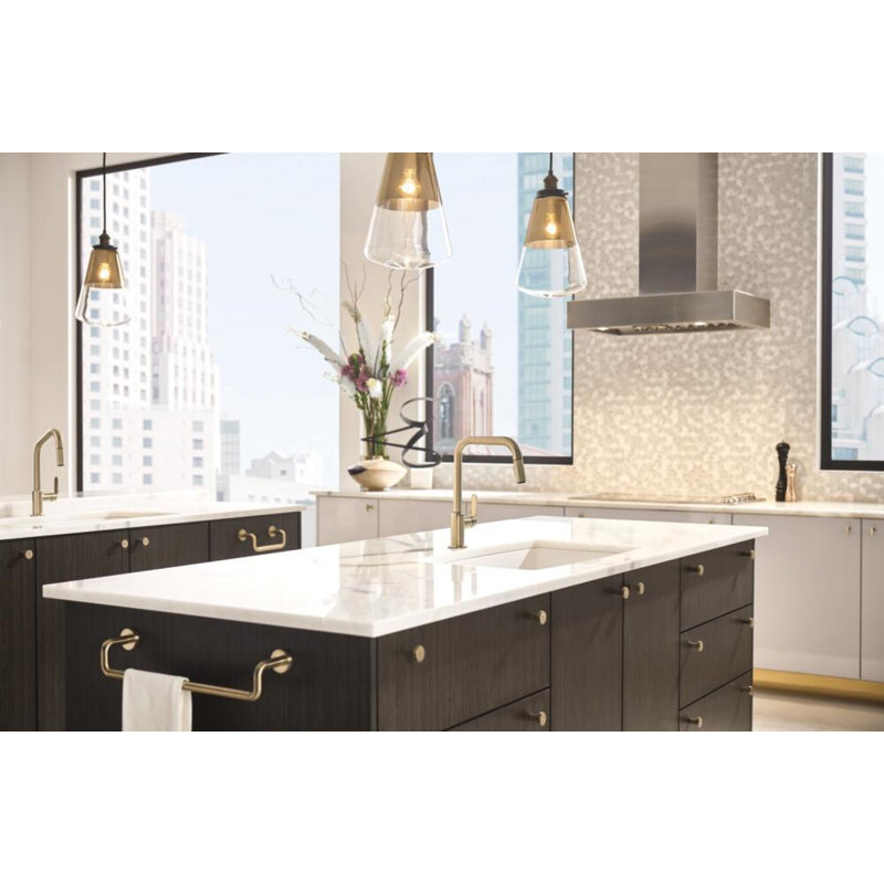 Litze® Pull-Down Faucet with Angled Spout and Industrial Handle, Chrome