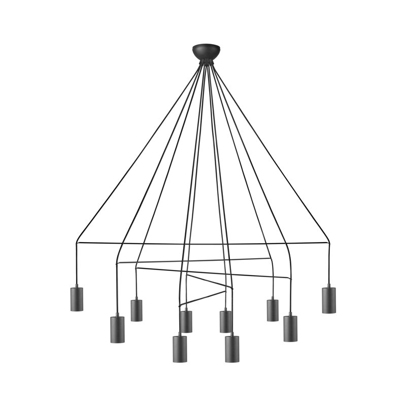 Guth 10 - Light Unique/Statement Chandelier, Black
