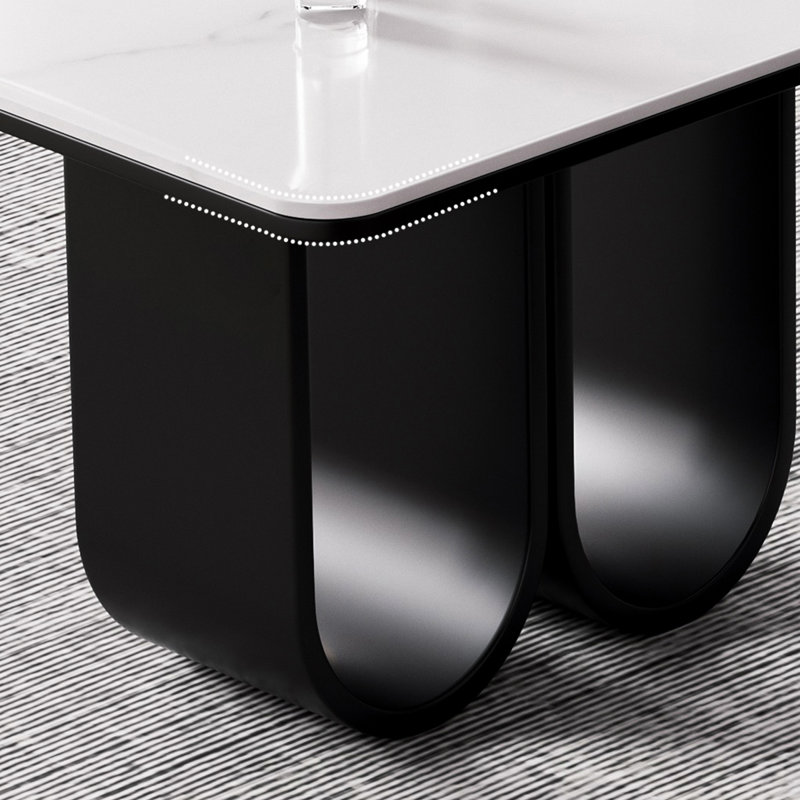Bureau blanc + pierre frittée rectangulaire + bois massif + bureau en fer, H 29,53 po x l 62,99 po x P 31,5 po