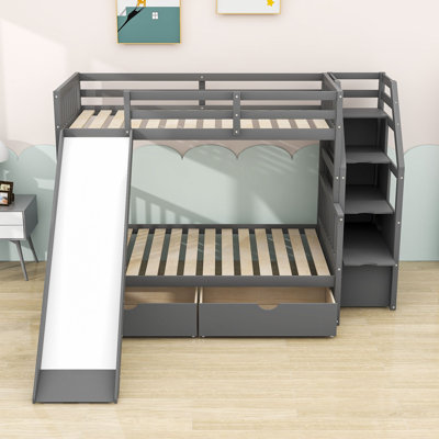 Hafeeza Twin over Full 2 Drawer Standard Bunk Bed by Harriet Bee -  D58A016980AC418080F34966DBAEE070