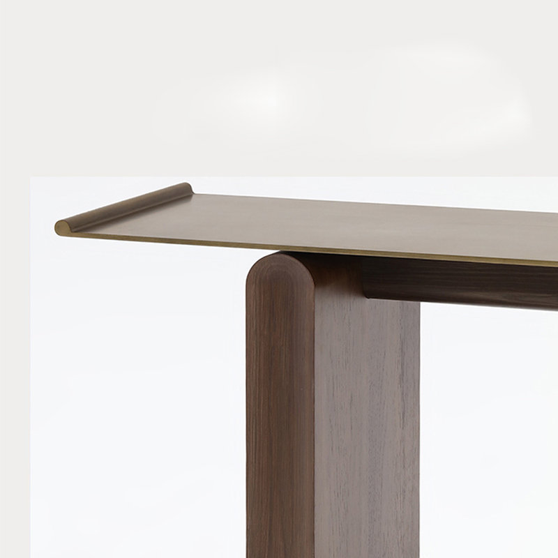 Table d'entrée Mid-Century, H 33,5 po x l 51,2 po x P 16,1 po, Couleur noyer