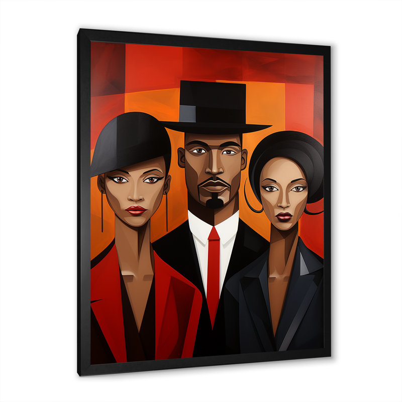 Echos de la Renaissance afro-américaine I, Cadre simple noir, H 44 po x l 34 po x P 1,5 po