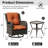 2-Person Outdoor Patio Conversation Rattan Seating Group With 1 Coffee Table,2 Swivel Chairs and Orange Cushions-262601419