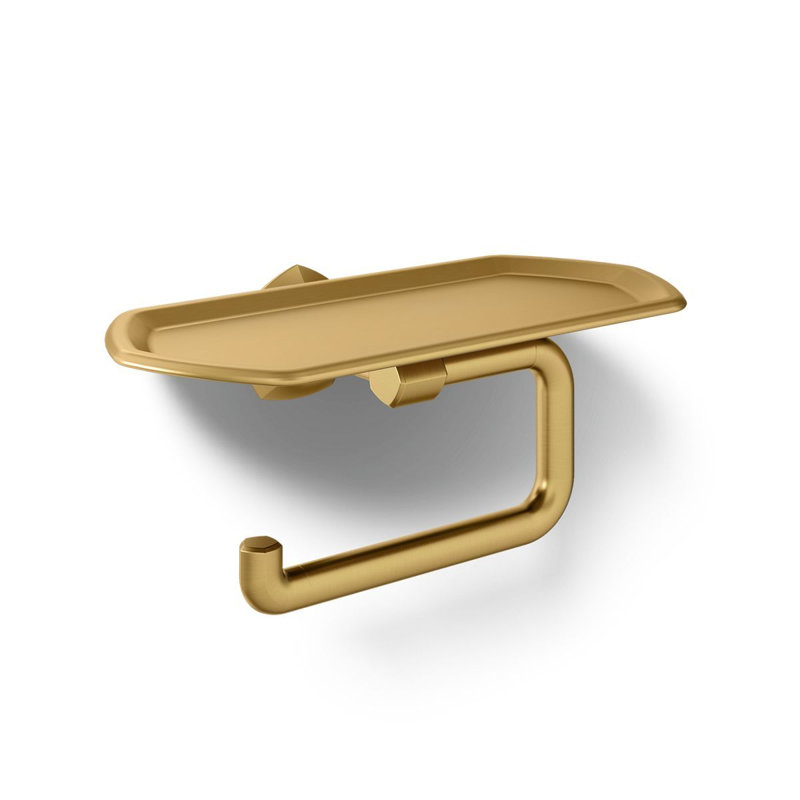 Occasion Toilet Paper Holder With Tray, Gold