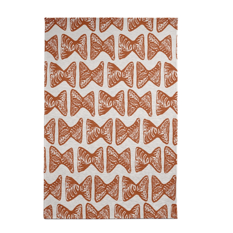 Tapis orange à motif géométrique, Rectangle 2 pi x 3 pi