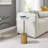 Julianna Midcentury Modern Accent Table with Gold Metal Base and Genuine Marble Tabletop