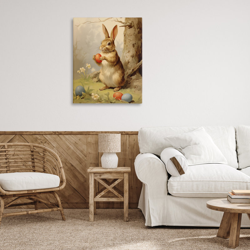 Art mural sur toile, "Lapin de Pâques dans la nature", par Arlington Prints, H 30 po x l 40 po