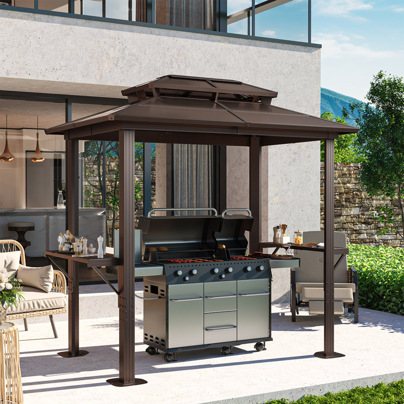 8 Ft. W X 5 Ft. D Aluminum Patio Grill Gazebo