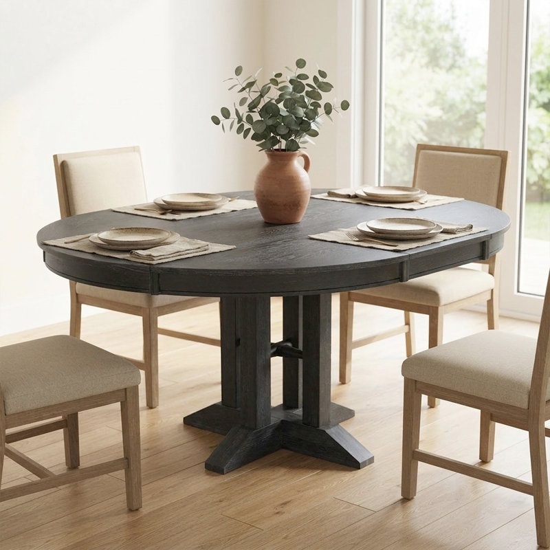 Table de salle à manger extensible Farmhouse, Noir