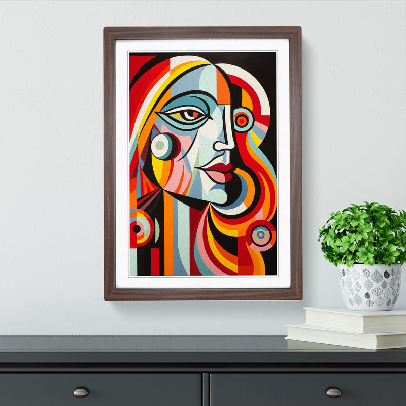 Pablo Picasso Op - Framed Print, Walnut Framed, 34cm H x 25cm W x 2cm D
