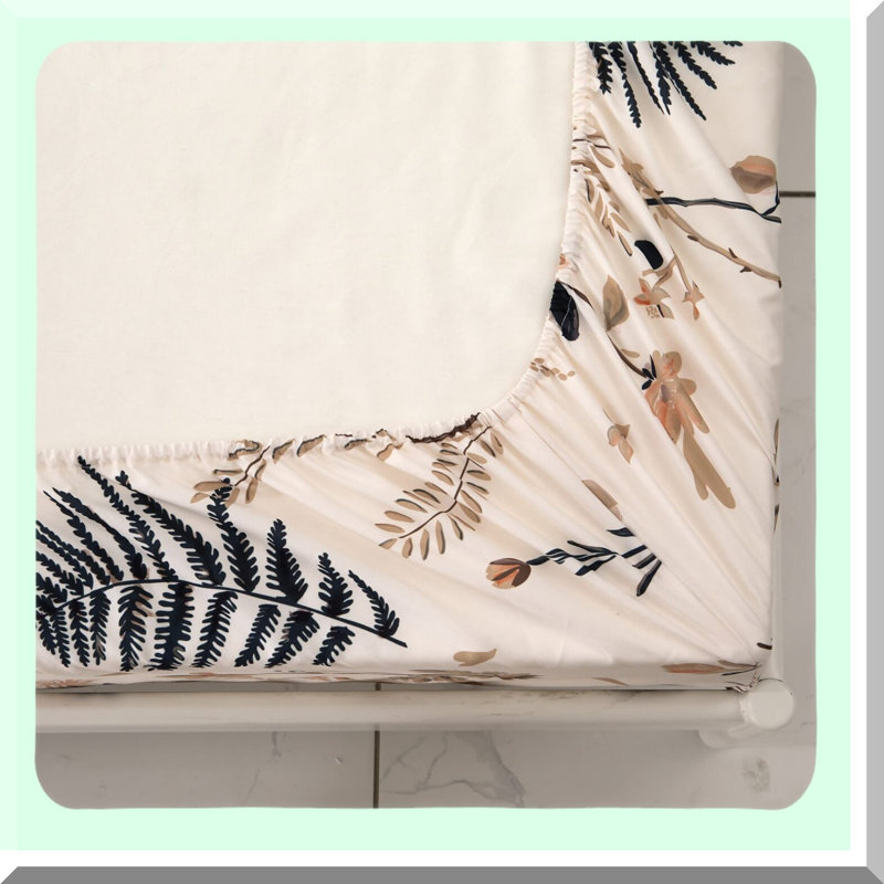 Botanical Bliss Peach Floral Sheet Set - Queen Size 6 Piece Microfiber Sheets with Deep Pocket, Soft Ferns Pattern - Luxurious Bedding