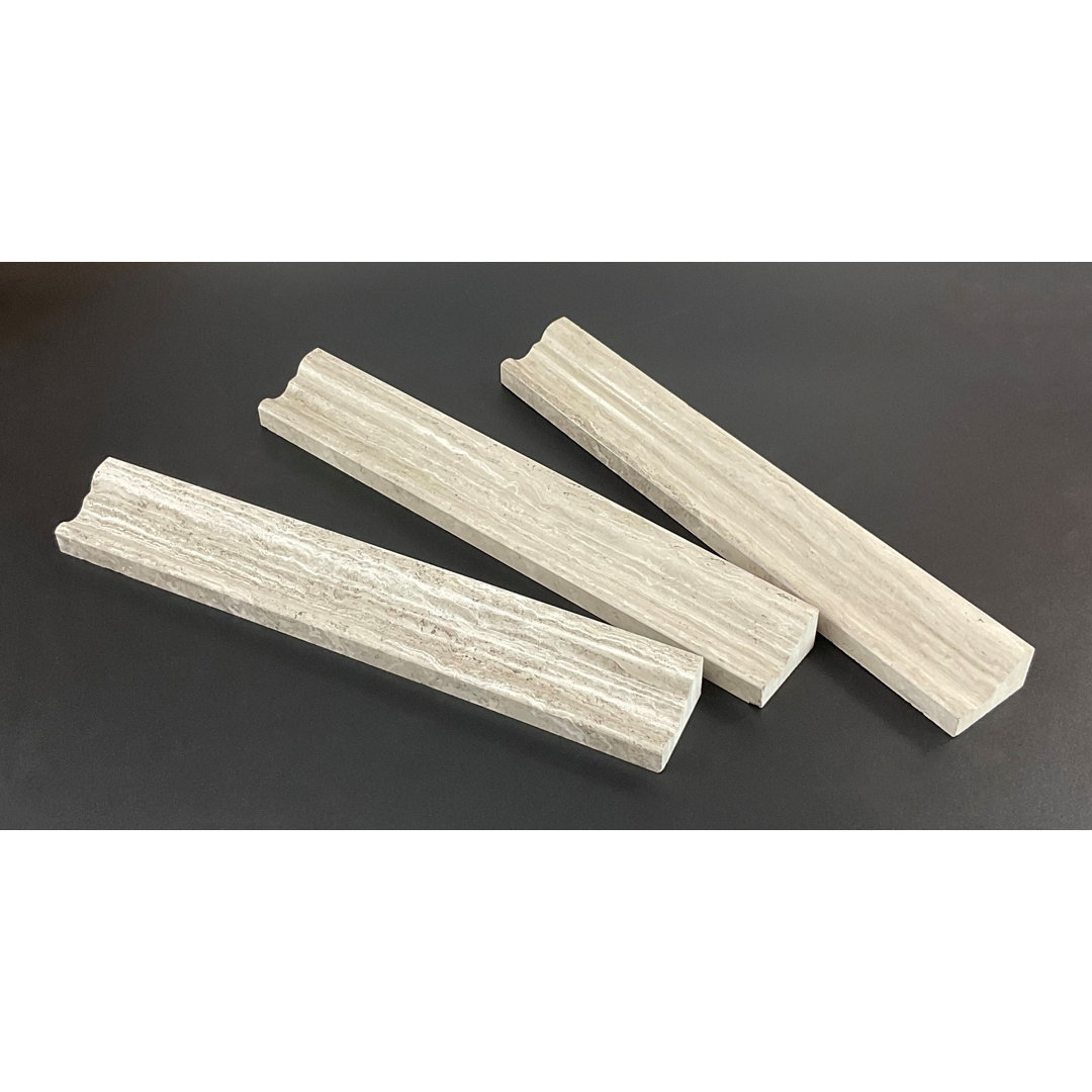 12" L x 1.8" W Marble Chair Rail Tile Trim (Set of 6) ES Stone 