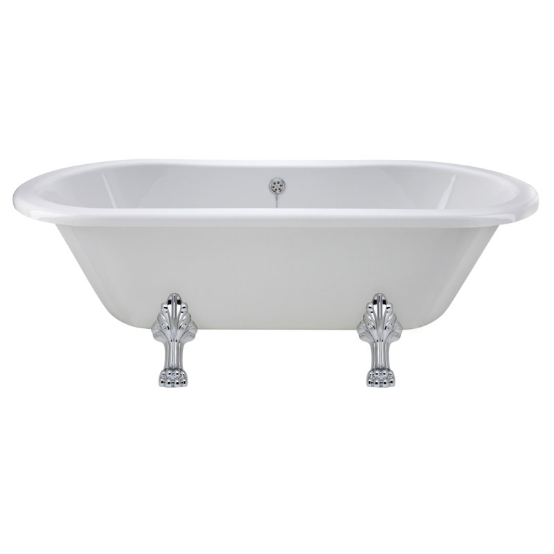 Kingsbury x Freestanding Soaking Acrylic Bathtub, 65cm H x 170cm L x 74.5cm W
