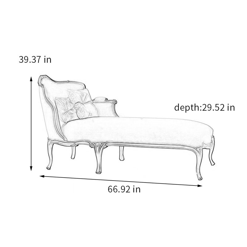 Chaise longue rembourrée Lillehammer, Accoudoir à droite (vu de face)