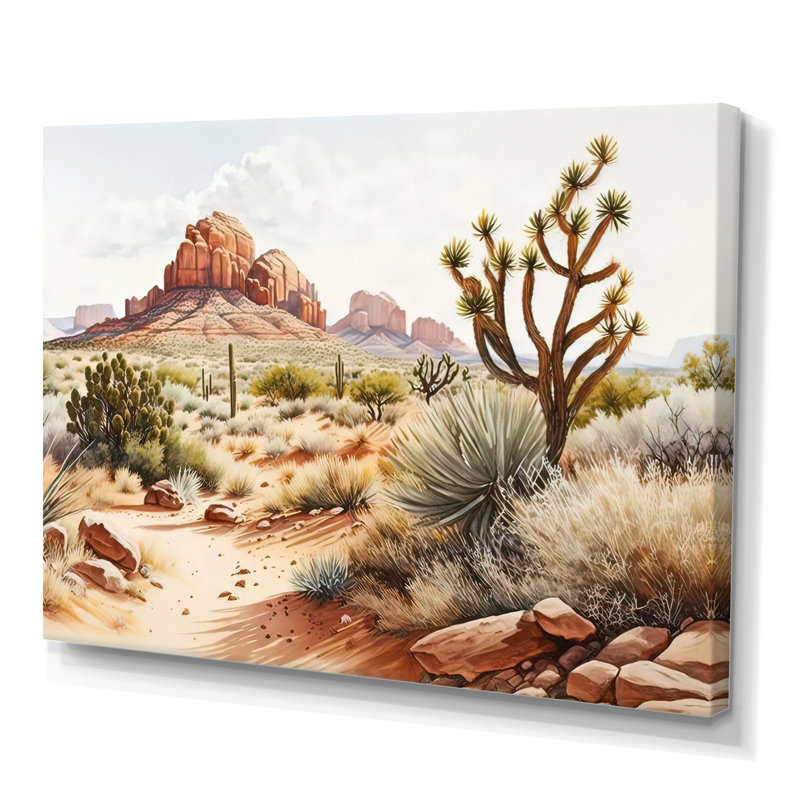 Arizona Desert Scenery V - Impression sur toile, H 16 po x l 32 po x P 1 po, Toile tendue
