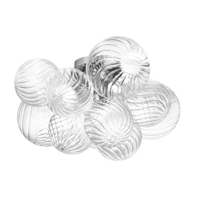 Lacorya 3 Light Flush Mount - Clear Spiral Glass