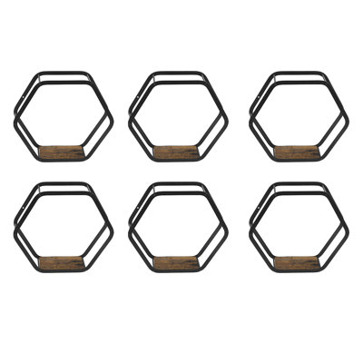 Tablette flottante hexagonale 6 pièces Adanya