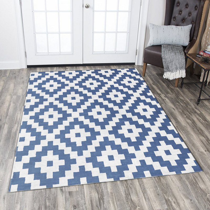 Luxurious Woven Carpet, 4.6 x 7.2 Feet | 100% Polyester, Non-Slip Felt Dot Underside, 0.4 in Pile Height | Machine Washable, Durable Raschel Knitting, Digital Printing | Perfect for Living Room & Bedroom Décor
