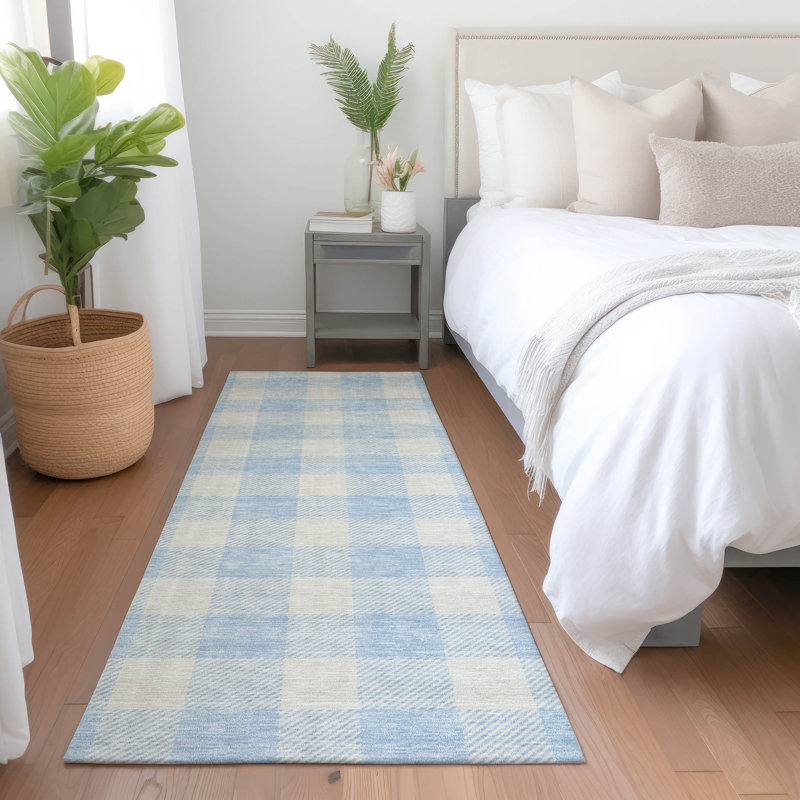 Tapis de qualité supérieure lavable à la machine Prisco Sky, Tapis de couloir 2 pi 3 po x 7 pi 6 po