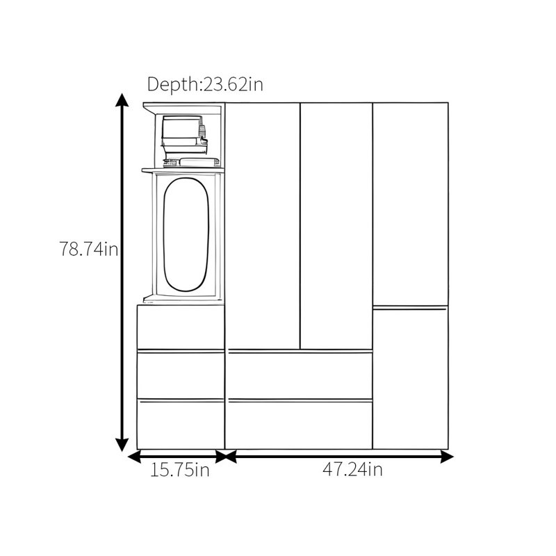 Garde-robe blanche simple et moderne