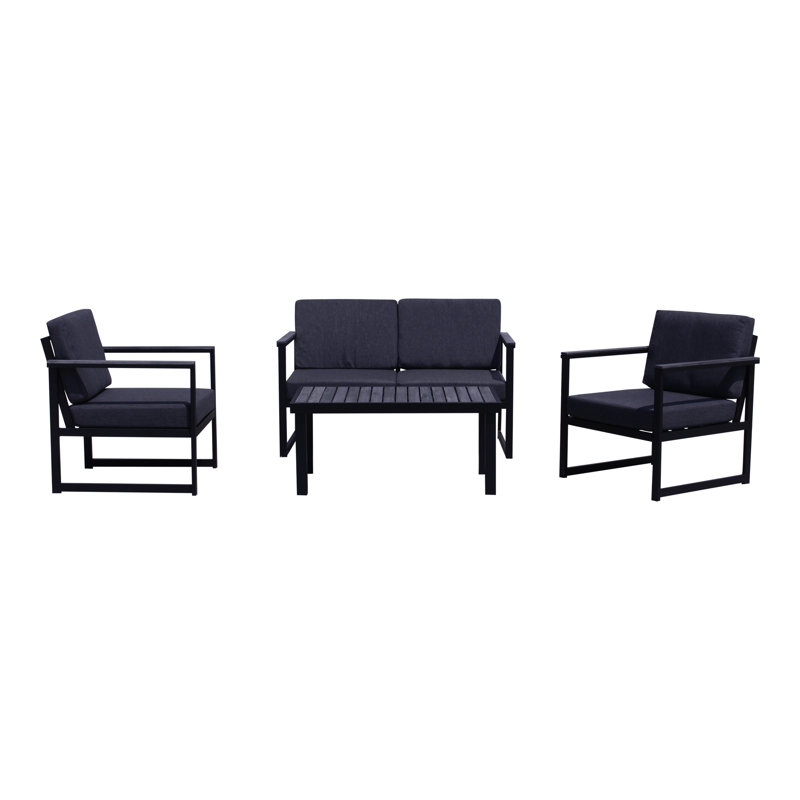 Ensemble de conversation 4 pièces avec coussins