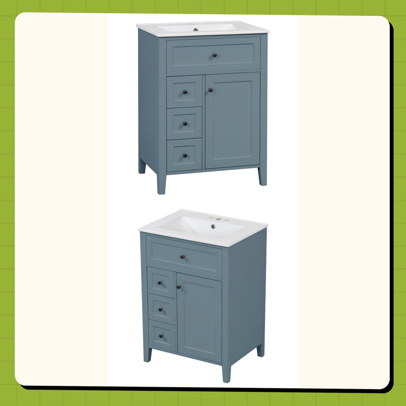 Meuble-lavabo gris avec lavabo «24»