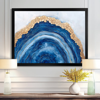 Aqua Geode And Wood Slide Spiral I - crystals Wall Art