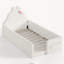 Lit de sol double bas et rembourré avec poche de rangement latérale, blanc-1067589984-1067589985
