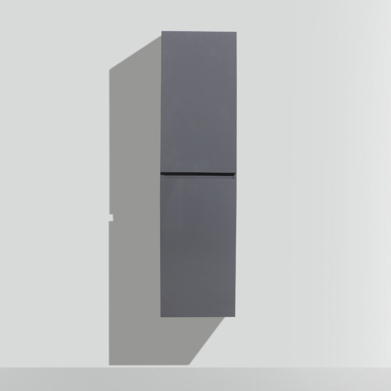 Divontae Linen Cabinet, Gloss Gray, Right