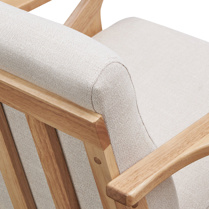 Fauteuil d'appoint Zola, Chêne, Polyester beige