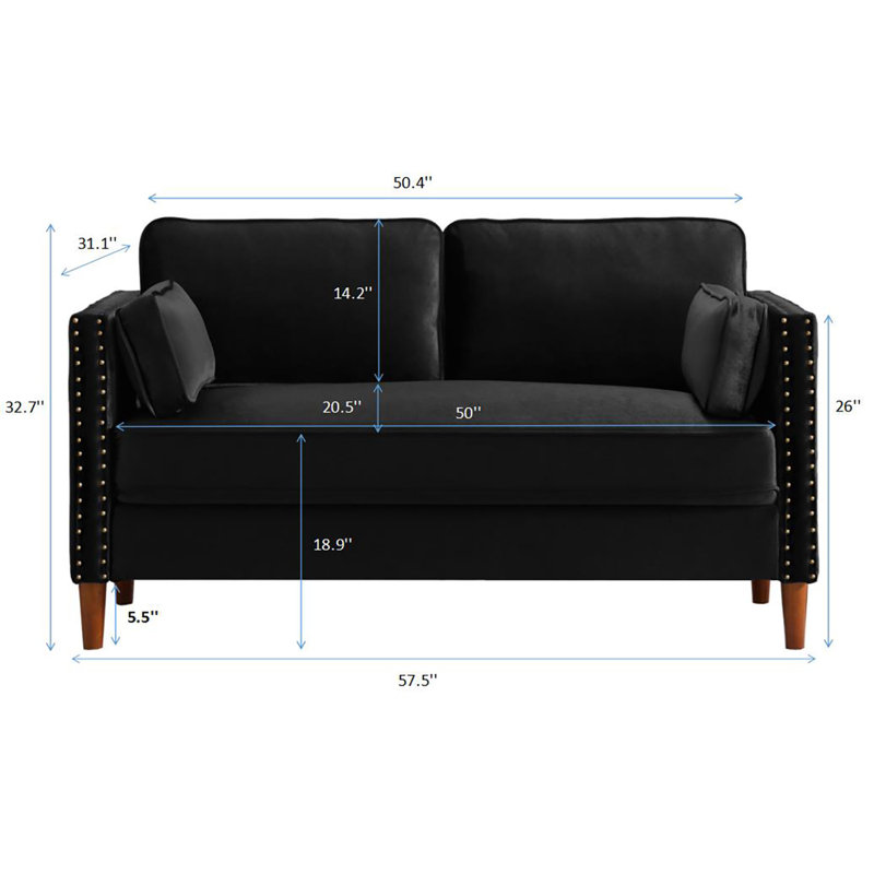 Anuhya Upholstered 57.5 " Linen Blend Loveseat