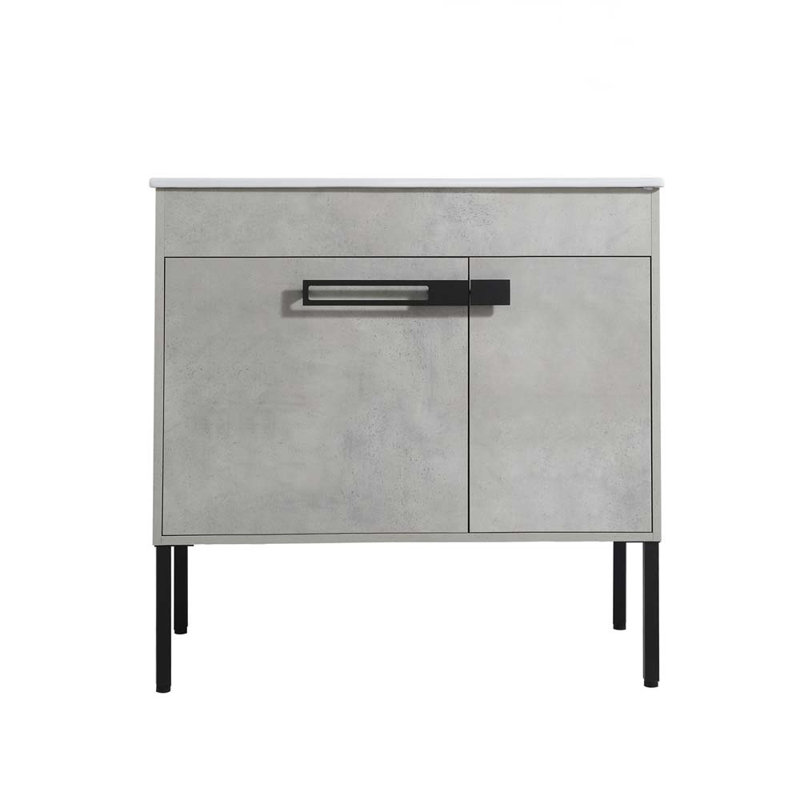 Meuble-lavabo simple 36 po avec lavabo, Gris ciment
