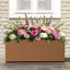Boîte à fleurs en métal - Grande boîte à fleurs rectangulaire brune pour les plantes d'extérieur et le jardin, boîte à fleurs élégante avec trous de drainage, légumes et fleurs-1462403257-1462403256