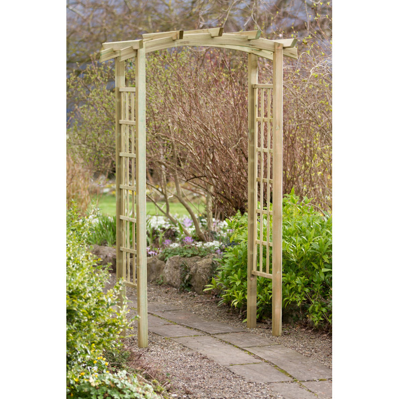 Trinh 136cm W x 72cm D Solid Wood Arbour in Natural