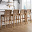 Tabouret de bar en suède tissé avec pieds en bois massif. Paquet de 4-1746367328-1800429889-1748026467