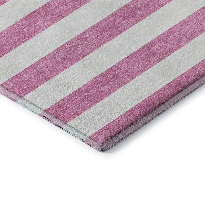 Tapis rose Cerrito AMF528 lavable à la machine de qualité supérieure, Rectangulaire 8 pi x 10 pi
