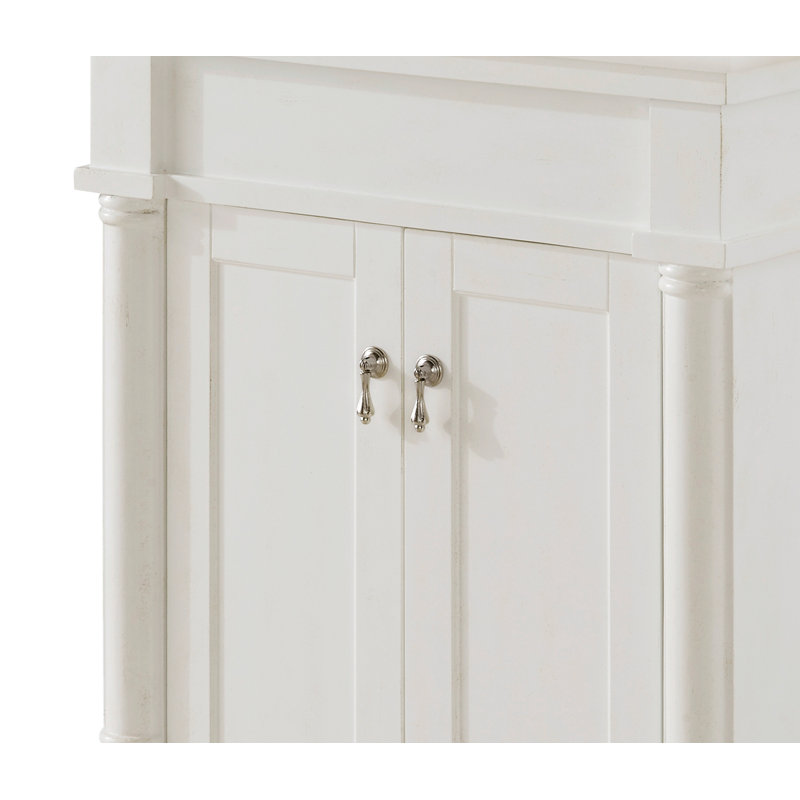 Ensemble de meuble-lavabo simple 24 po Lexington, Blanc antique, Blanc ivoire