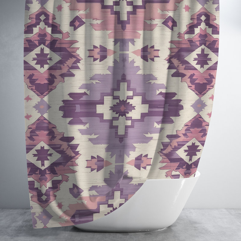 Rideau de douche Tiernagh Ikat, H 84 po x l 71 po