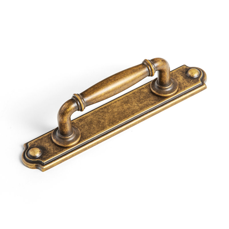Poignée barre American Classic avec plaque arrière (Cban), 7.6", Laiton antique