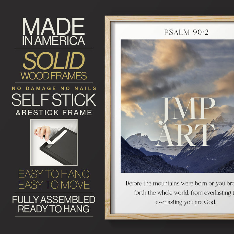Psalm 90:2 Framed Print - Solid Wood, Natural, 30" H x 24" W