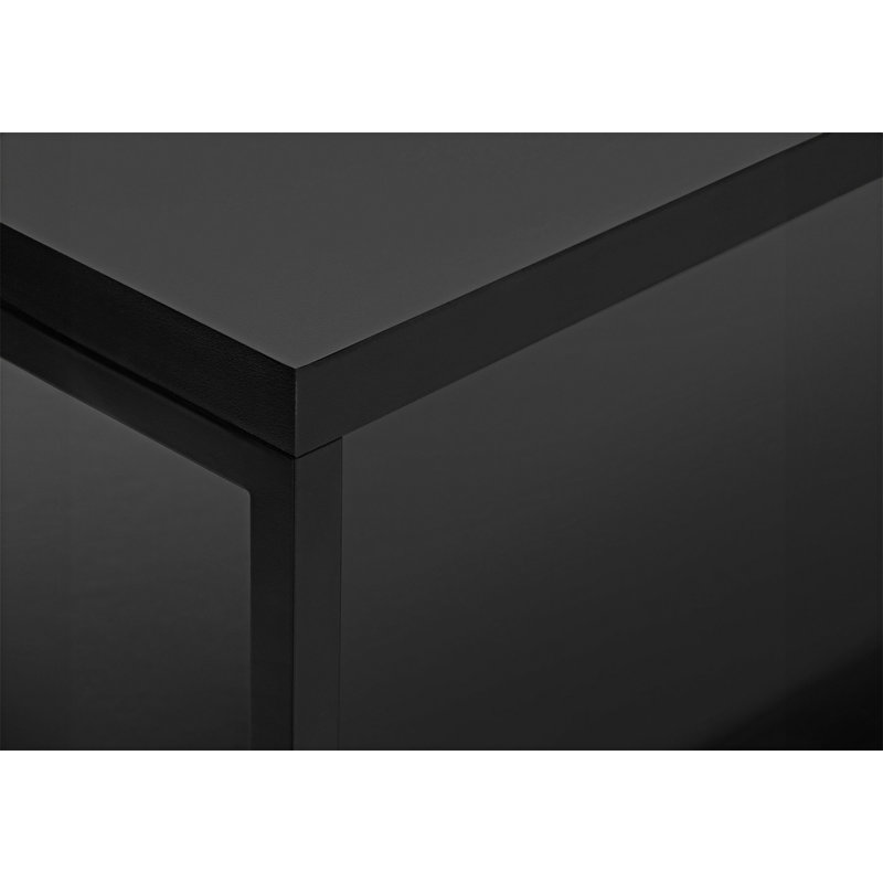 Meuble télé avec espace de rangement multimédia, 19.75"H x 47.25"W x 15.5"W, Noir