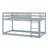 Twin Over Twin Solid Rubber Wooden Floor Bunk Bed – Ladder & Strengthened Slat Bed Platform-248476140