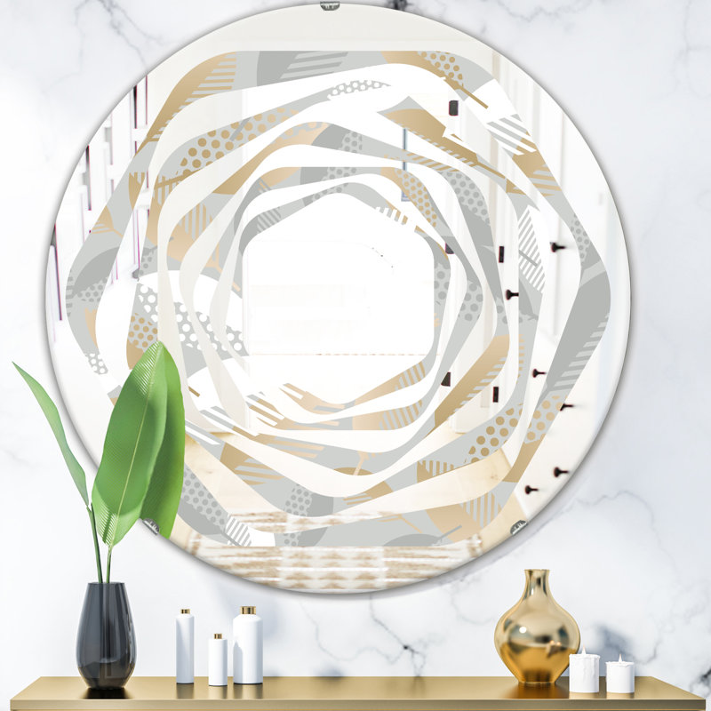 Miroir mural géométrique sans cadre, 31,5 po x 31,5 po